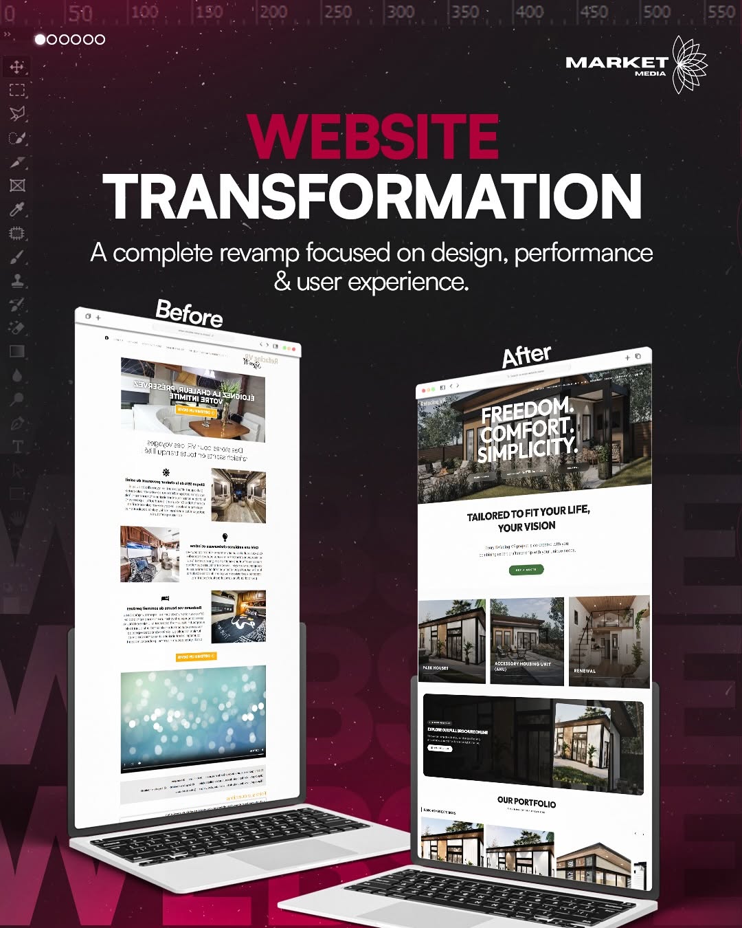 Transformation site web Refacing VR, Avant et Après
